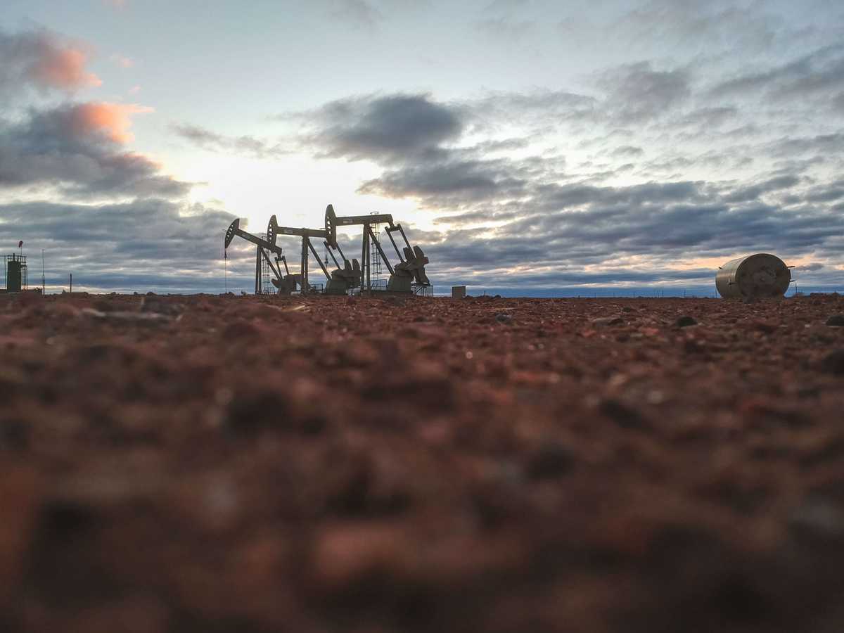 Pumpjacks at dusk